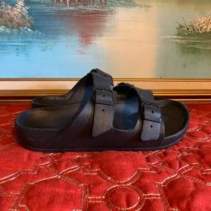 NEW! Adjustable Double Buckle Strap Slide Sandals Women's Sz L (9-10)